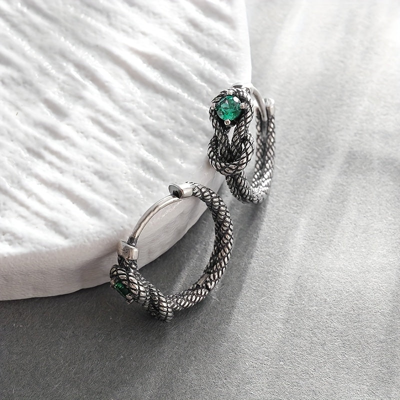 Vintage Green Cubic Zircon Earrings