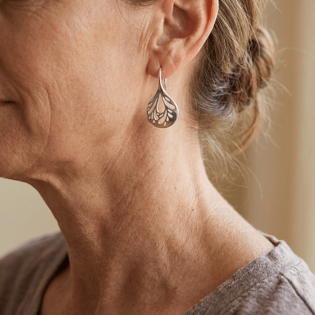 Handcrafted Teardrop Filigree Drop Earrings