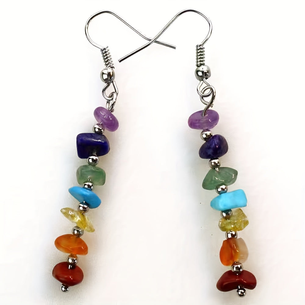 Boho Gemstone Drop Earrings in Many Stones