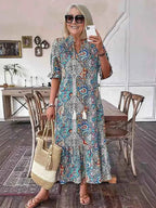 Two Piece Set with Matching Top and Flowing Maxi Skirt