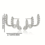 Three-Prong Rhinestone Earrings