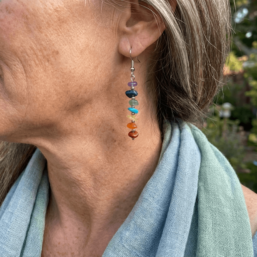 Boho Gemstone Drop Earrings in Many Stones