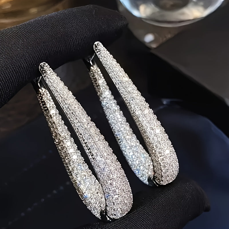 Cubic Synthetic Zirconia Hoop Earrings in Six Styles