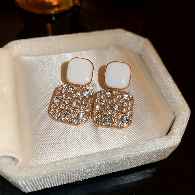 Square Glass Pendant Earrings in Many Colours