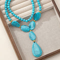 Bohemian Geometric Turquoise Beaded Necklace
