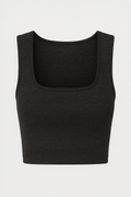 Croptop met vierkante hals in een katoen-modal stretchmix