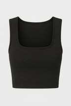 Croptop met vierkante hals in een katoen-modal stretchmix