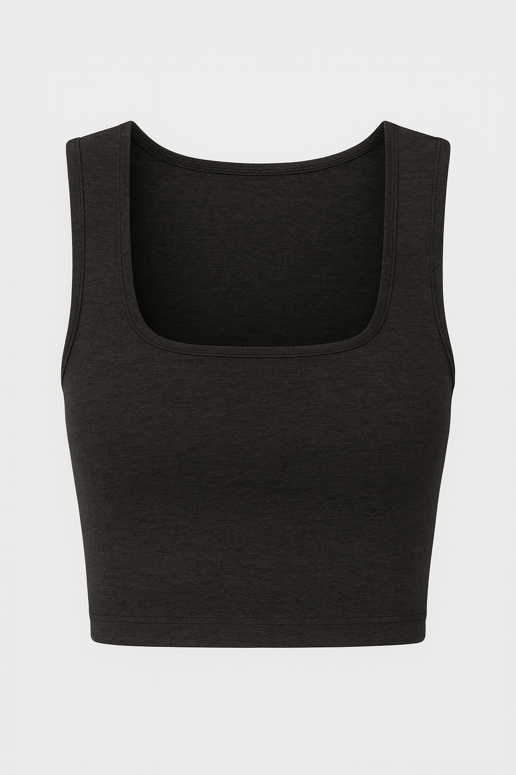 Croptop met vierkante hals in een katoen-modal stretchmix