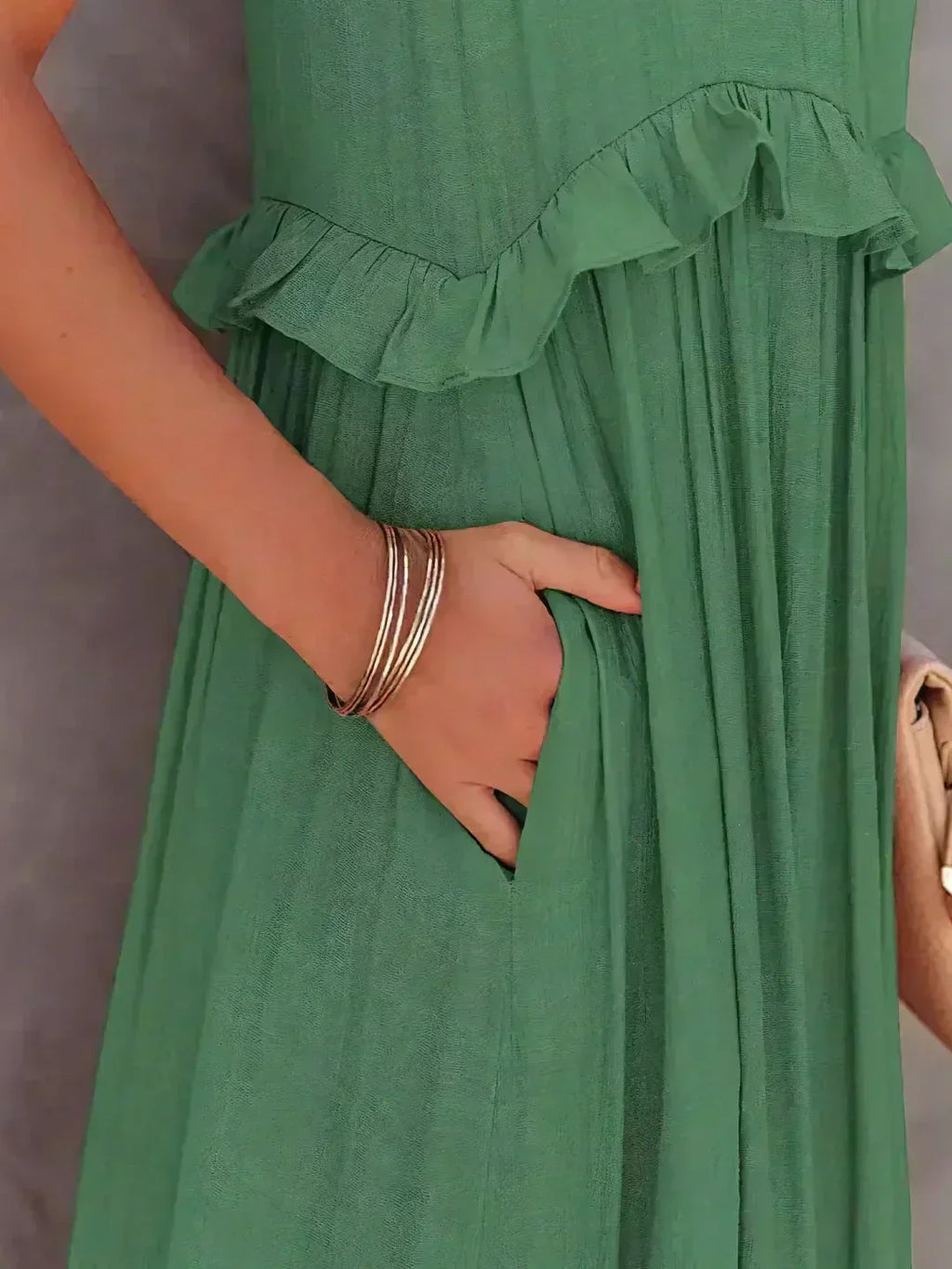 Sleeveless Halter Tiered Ruffle Maxi Dress