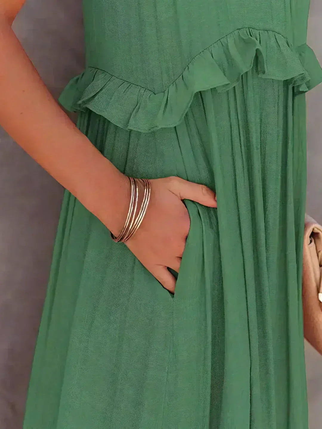 Sleeveless Halter Tiered Ruffle Maxi Dress