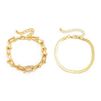 Two-Piece Padlock Chain and Herringbone Bracelet Set