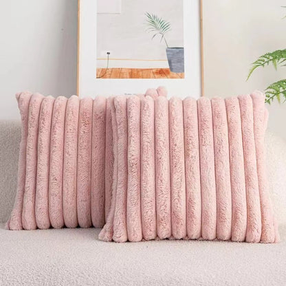 Pluche Kussenhoes – Zachte Imitatiebont Kussenhoes voor Bank & Bed