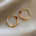Colourful Gold-Tone Hoop Earrings