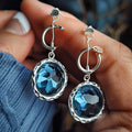 Blue Crystal Drop Earrings