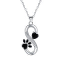 Infinity Hearts and Paw Print Necklace