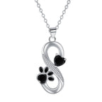Infinity Hearts and Paw Print Necklace