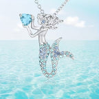 Ketting met kristallen zeemeerminhanger
