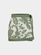 Wrap Mini Skirt in Paisley Print