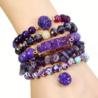 Amethyst Bracelet Set in Violet Tones