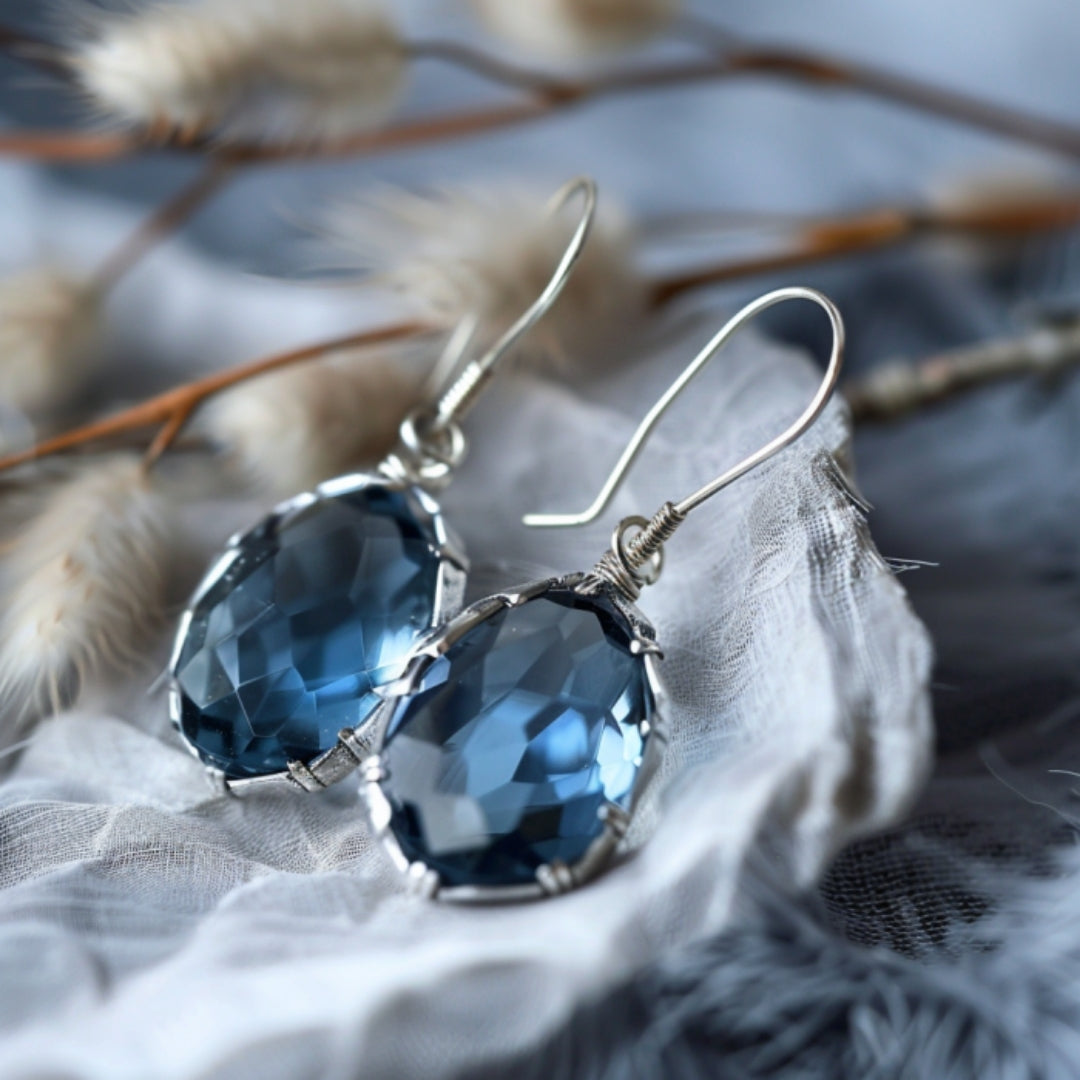 Crystal Drop Silver-Tone Earrings