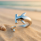 Adjustable Hammerhead Shark Silver-Tone Ring