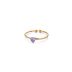 Adjustable 18K Gold-Plated Titanium Steel Birthstone Ring
