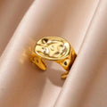 Adjustable Forged Gold-Tone Signet Ring