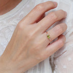 Bohemian Oval Zirconia Rose Gold-Plated Ring