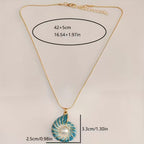 Seashell Pearl Pendant Necklace