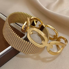 Chunky Gold-Tone Link Bracelet Set