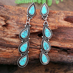Vintage Turquoise Leaf Drop Earrings