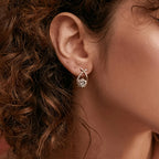 Gold-Tone Cross Zirconia Stud Earrings