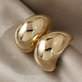 Chunky Gold-Tone Dome Huggie Earrings