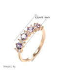 Purple Zirconia Diamond-Look Accent Band Ring