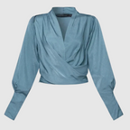 Women's Satin Wrap Blouse