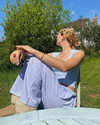 Corduroy Straight Leg Trousers with Elastic Waist