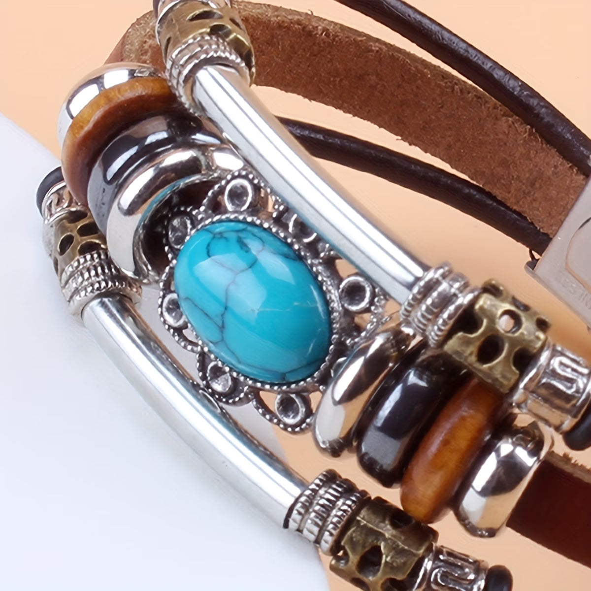 Vintage-Style Turquoise Buckle Bracelet