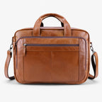 Handcrafted Full-Grain Leather Laptop Bag with Shoulder Strap