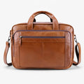 Handcrafted Full-Grain Leather Laptop Bag with Shoulder Strap