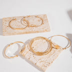 Five-Piece Round Smooth Metal Bangle Set