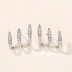 Three-Prong Rhinestone Earrings