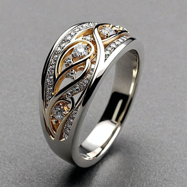 Hollow Two-Tone Ring