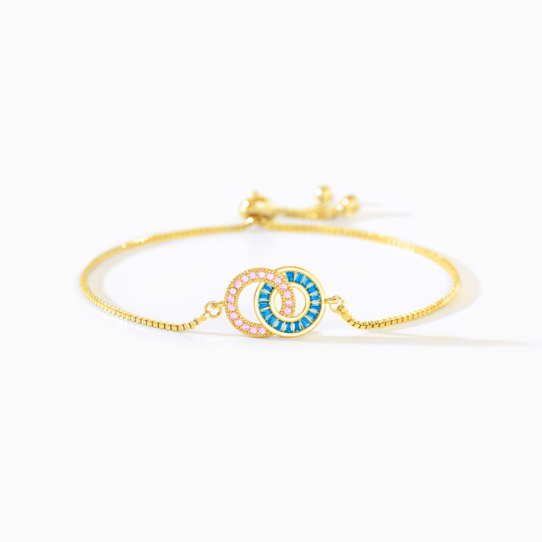 Mother and Daughter Linking Circles Bracelet