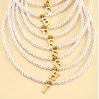 Beaded Initial Letter Necklace from A to Z
