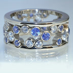Sparkling Cubic Zirconia Silver-Plated Band Ring