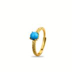 Smooth Turquoise Gold-Tone Band Ring