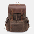 Retro Canvas and Genuine Leather Laptop Backpack