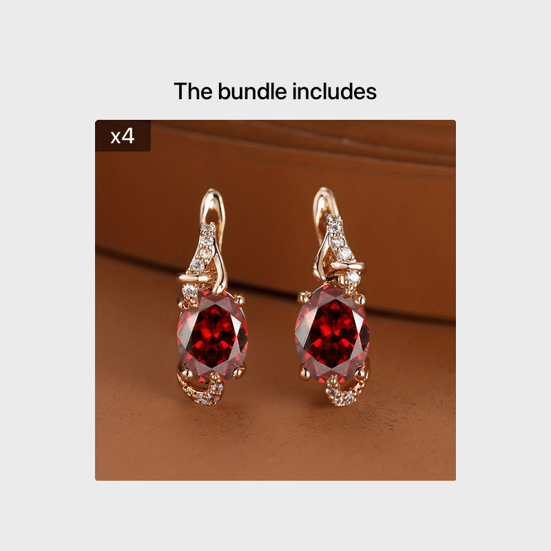Round and Oval-Cut Stone Drop Earrings
