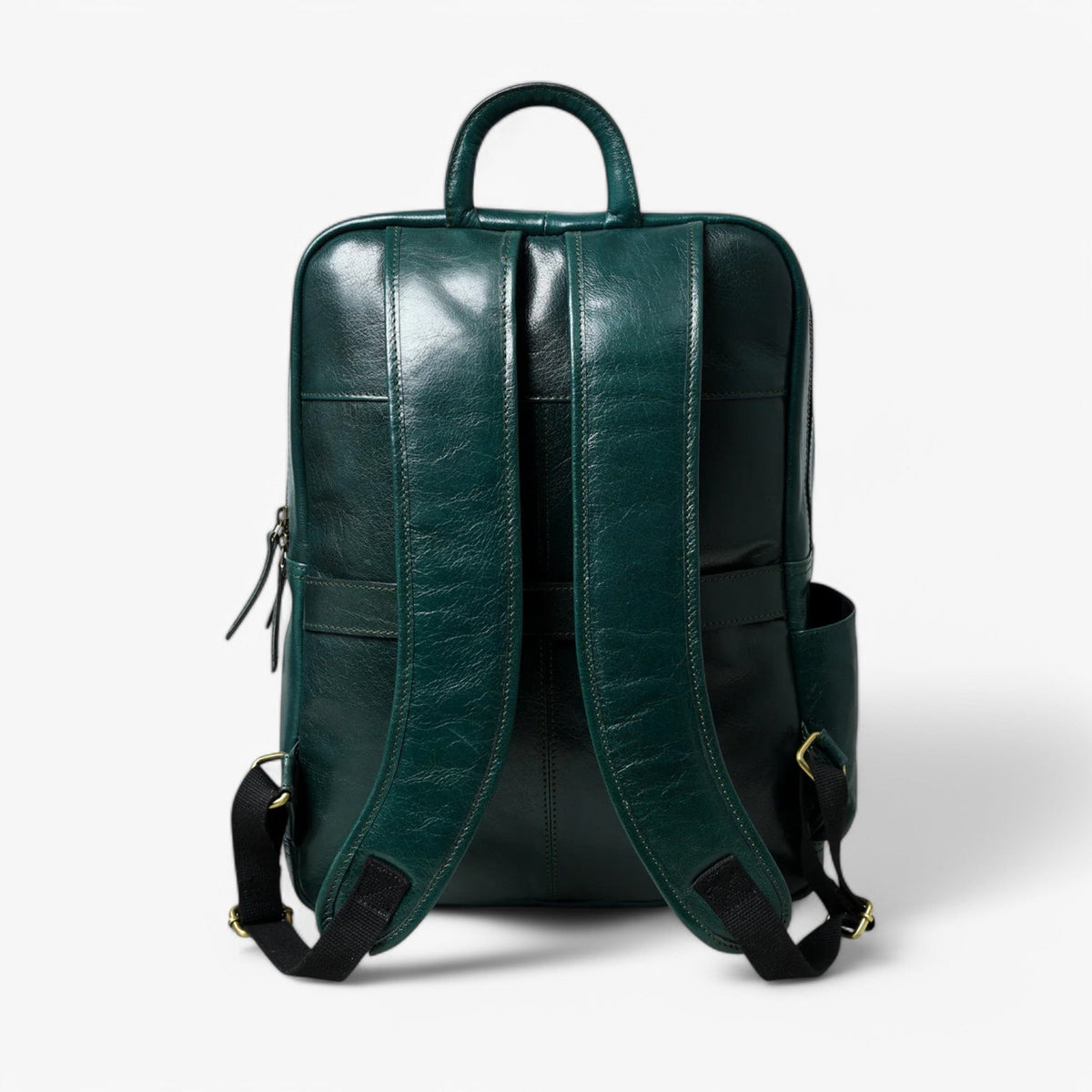 Rich Green Italian Leather Luxury City Backpack