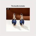 Round and Oval-Cut Stone Drop Earrings